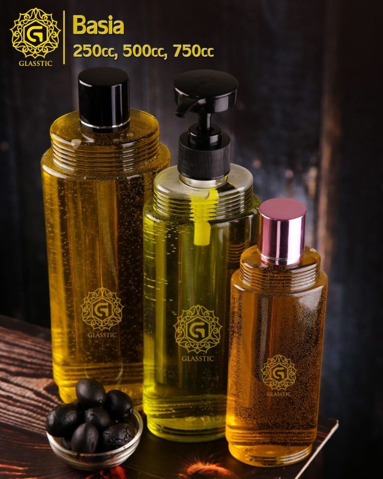 بطری پت پلاستیکی در حجم‌های مختلف مناسب برای بسته‌بندی مایع و روغن، طراحی شده توسط گلستیک